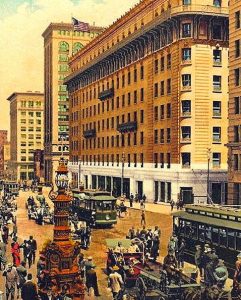 The "new" Palace Hotel replaced the circa 1875 hotel that was destroyed in the 1906 earthquake