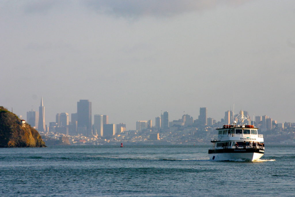 Daily travel across the San Francisco Bay onboard commuter ferry. Photo Credit: Tom Wilmer