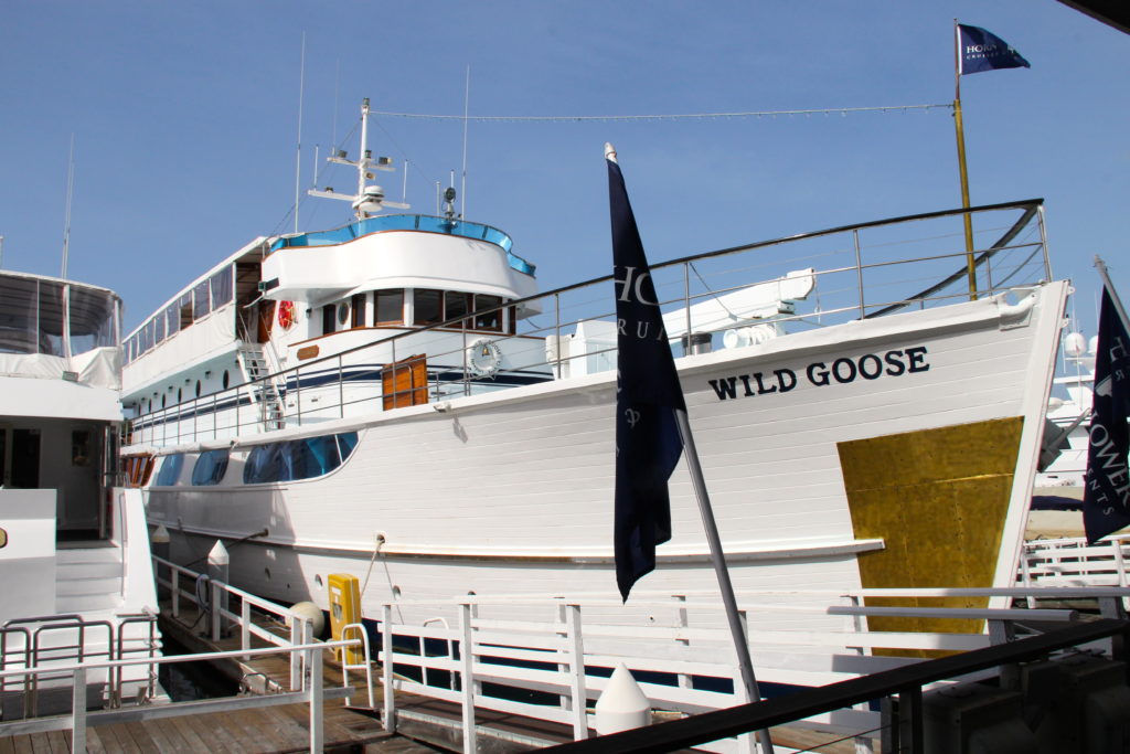 John Wayne's yacht The Wild Goose moored in Newport Beach, California