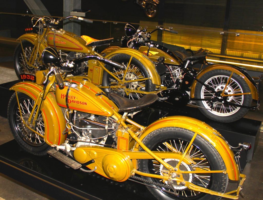 1929 & 1932 Harley-Davidson at Harley Davidson Museum Milwaukee, Wisconsin. Photo Credit Tom Wilmer