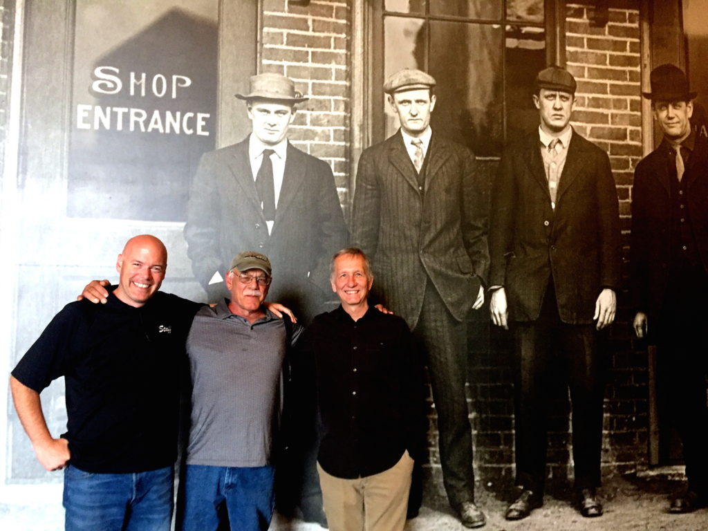 Tim McCormick Project Manager (left), Jim Fricke Curatorial Director (right), Tom Wilmer (center) at Harley-Davidson Museum