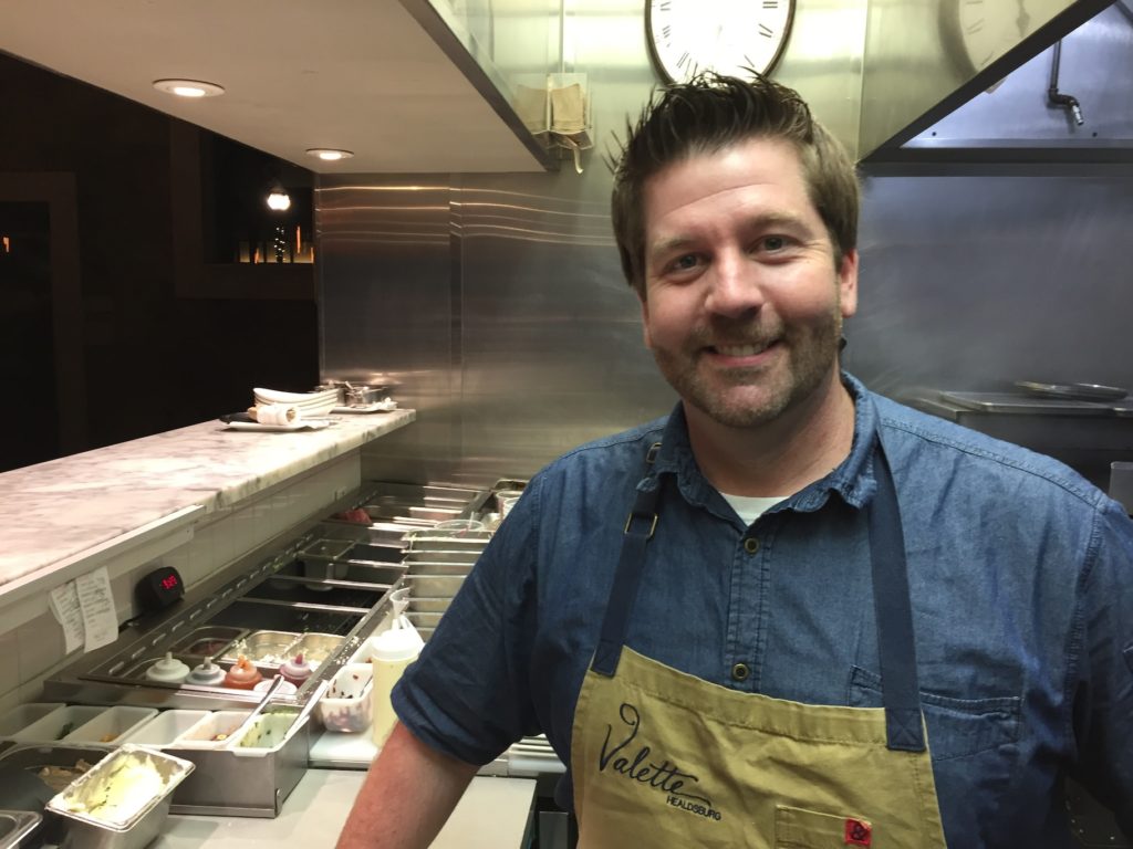 Dustin Valette, owner of Valette Restaurant in downtown Healdsburg, California prepared and donated more than 4,000 meals to first responders and fire fighters