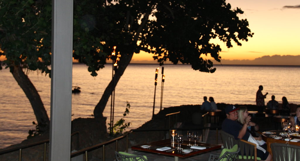 Al Fresco sunset dining at the legendary Manta Restaurant Mauna Kea Resort Hotel. Photo Credit: Tom Wilmer