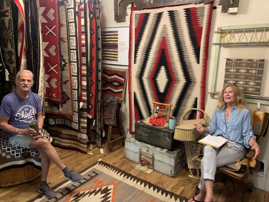 Andy and Melissa inside their Plaza Antiques in Old Town Las Vegas, New Mexico